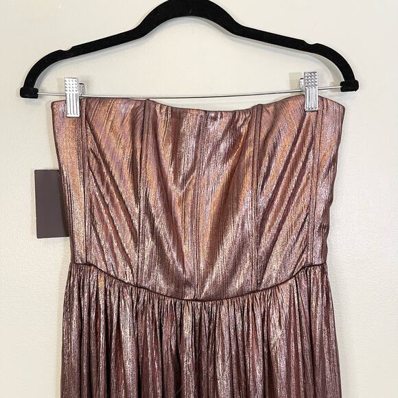 Retrofete Women's Metallic Pink Tube Jaden Strapless Party Dress Gown Small NWT - Picture 3 of 12